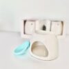 kominek zapachowy ceramiczny z silikonową nakładką turkusową