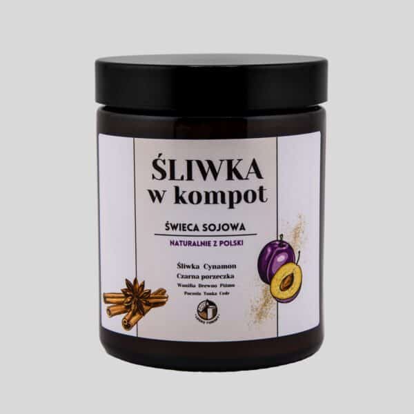 Świeca zapachowa Śliwka w kompot 180 ml - śliwka, cynamon