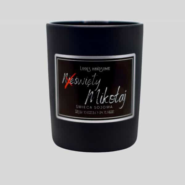 świeca zapachowa, sojowa (nie)święty Mikołaj, seria Looks Handsome by Looks Yummy Candles