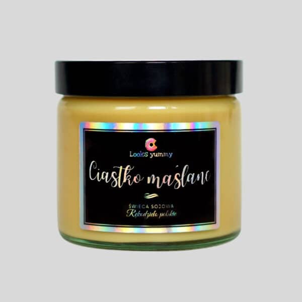duża świeca sojowa "Ciastko maślane" - 250 ml